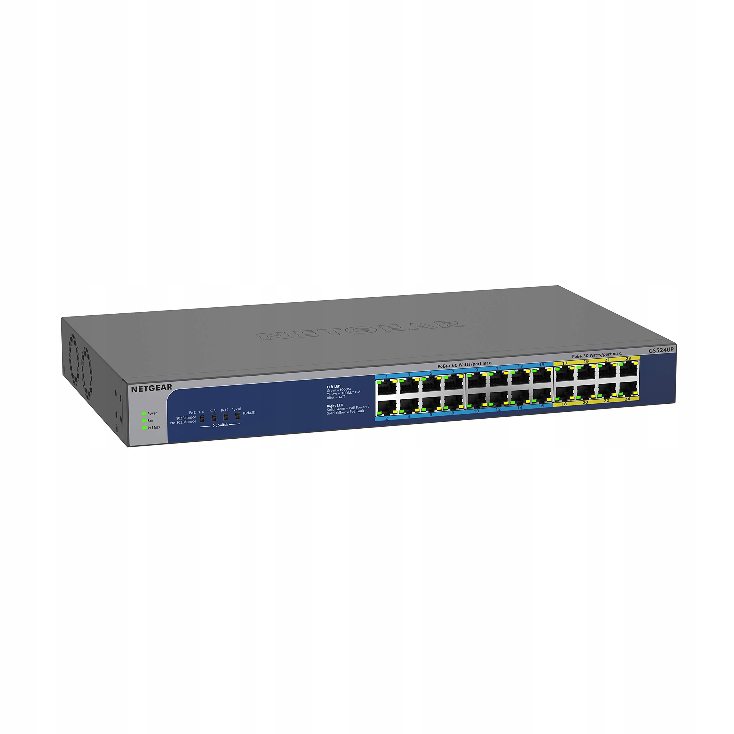 Netgear GS524UP 24 Port Gigabit Ethernet Lan Switch s 8X PoE+