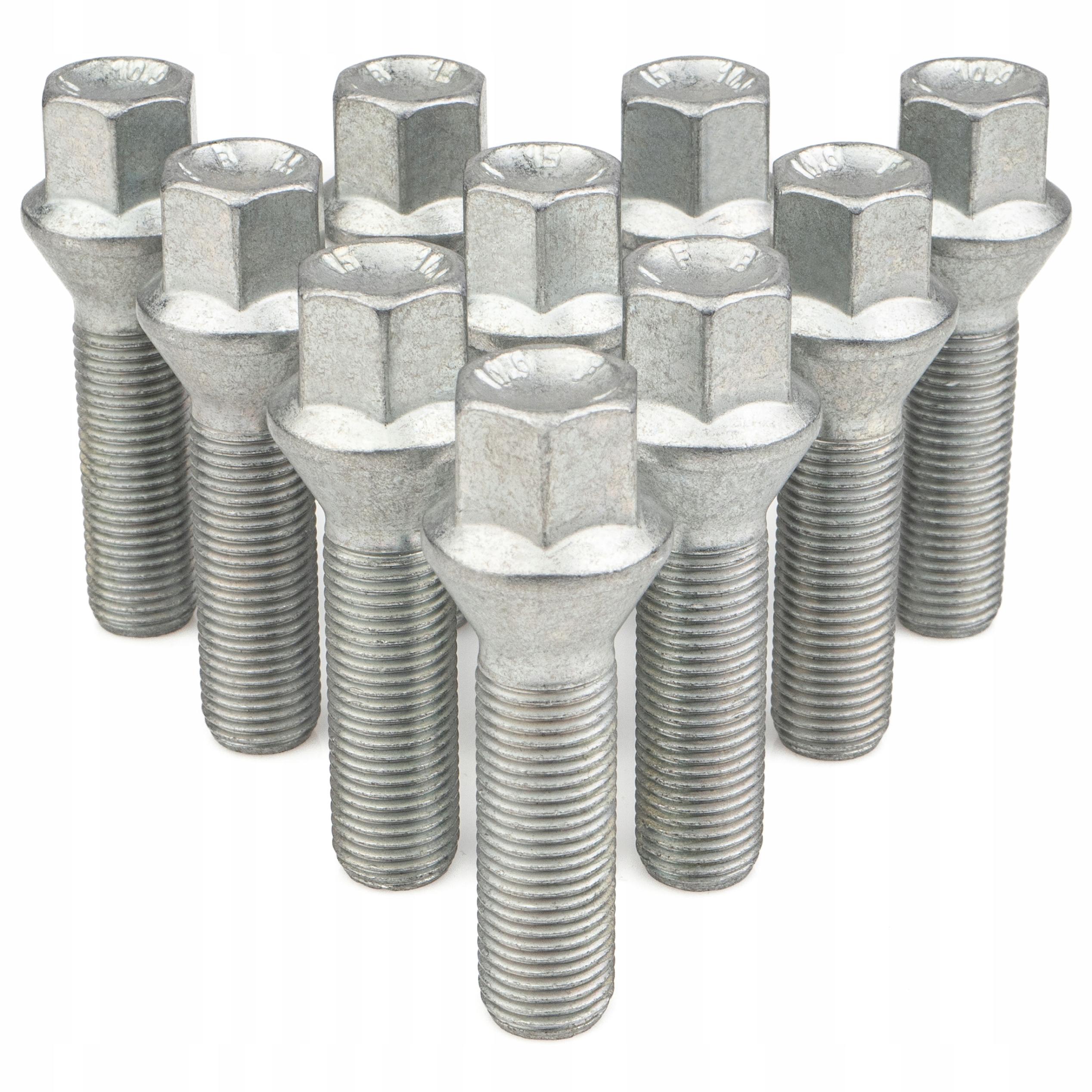 10 x Dlouhé Šrouby Getmann M14x1.25x43 mm Kužel Klíč 17
