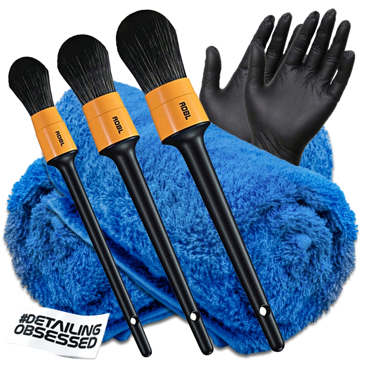 ADBL PĘDZELKI DETAILINGOWE 3 SZTUKI + AKCESORIA