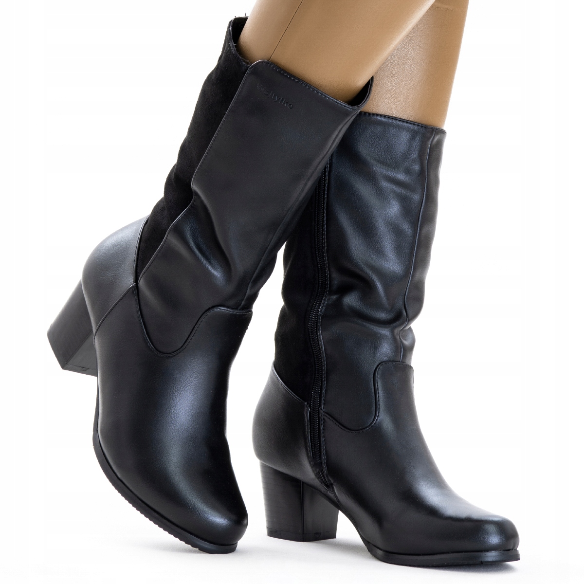 Dámské zateplené kozačky Vlna na stabilním podpatku Suwak Wojtyłko 40