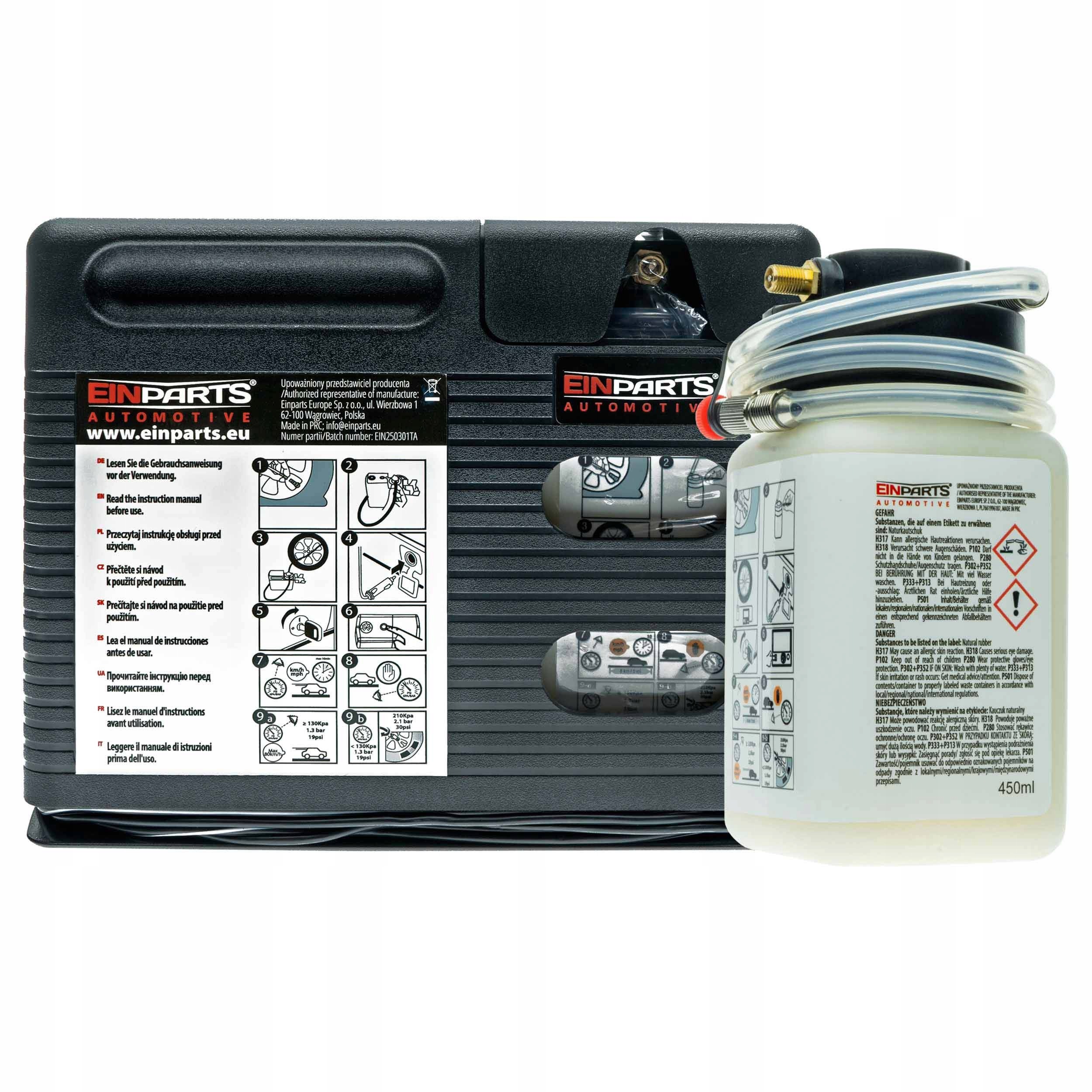 Kompresor do auta na pneumatiky 180 W s tesniacim materiálom 450 ml EPAP12