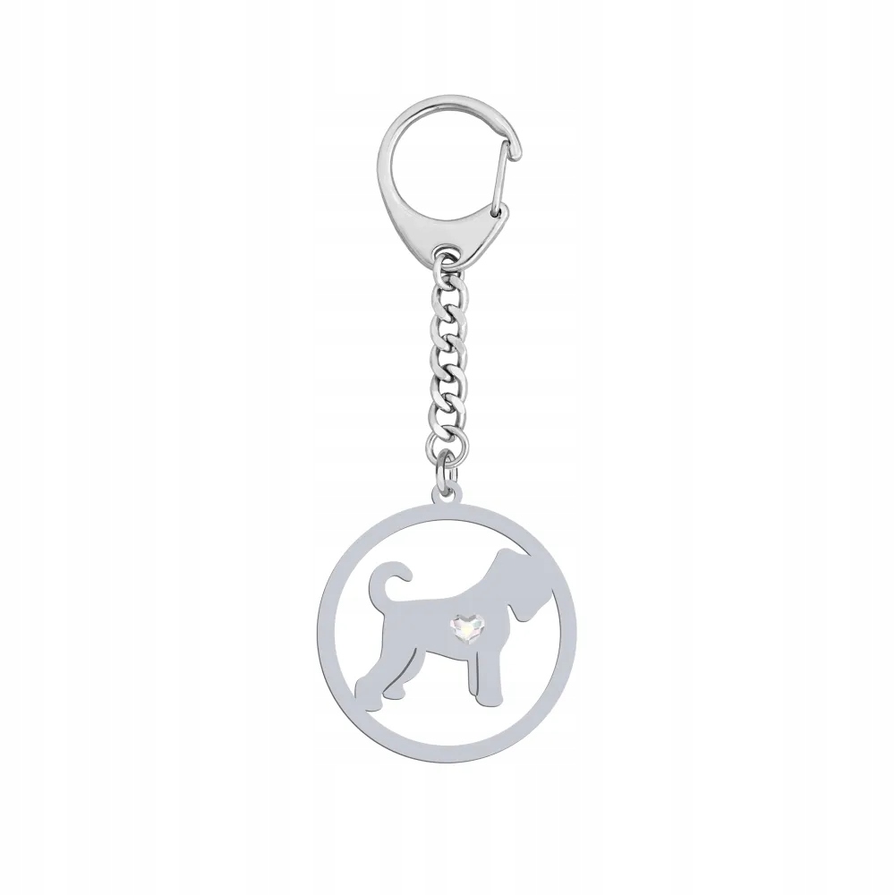Přívěsek Na Klíče s černým ruským teriérem 925 Šperky Dárek Gravírování Bonus