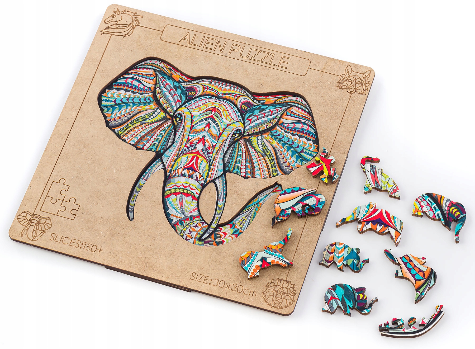 

Puzzle Drewniane Zwierzęta Eko Układanka Boho