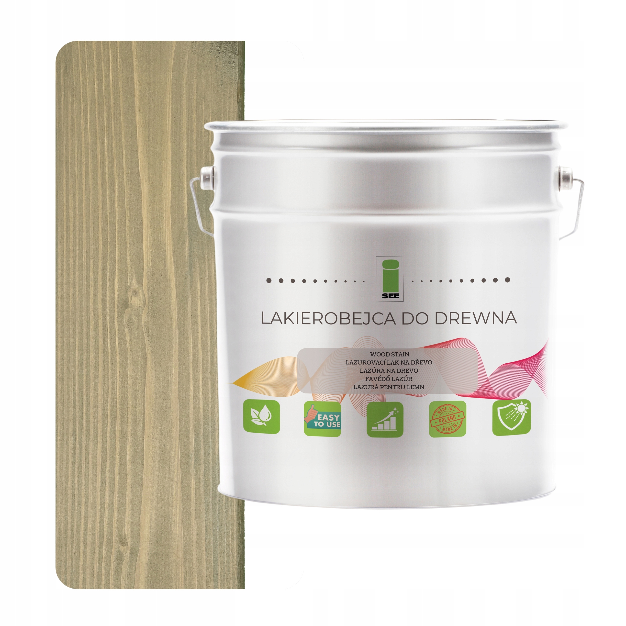 Lak na dřevo šedý, hydrofobní, bez zápachu, polomatný, 3v1 2,5L 7034