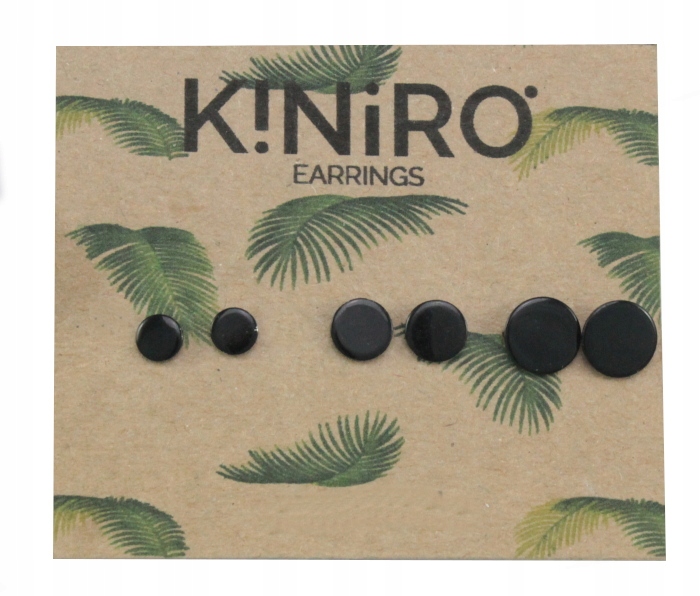 

Kolczyki Czarne Płaskie Ring 3 Pary 6,8,10 MM