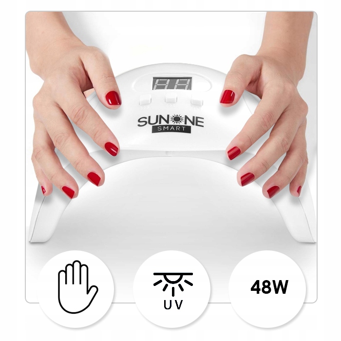 LAMPA DO PAZNOKCI UV LED 24/48W MANICURE PEDICURE Cechy dodatkowe regulacja mocy sensor ruchu timer zdejmowane dno
