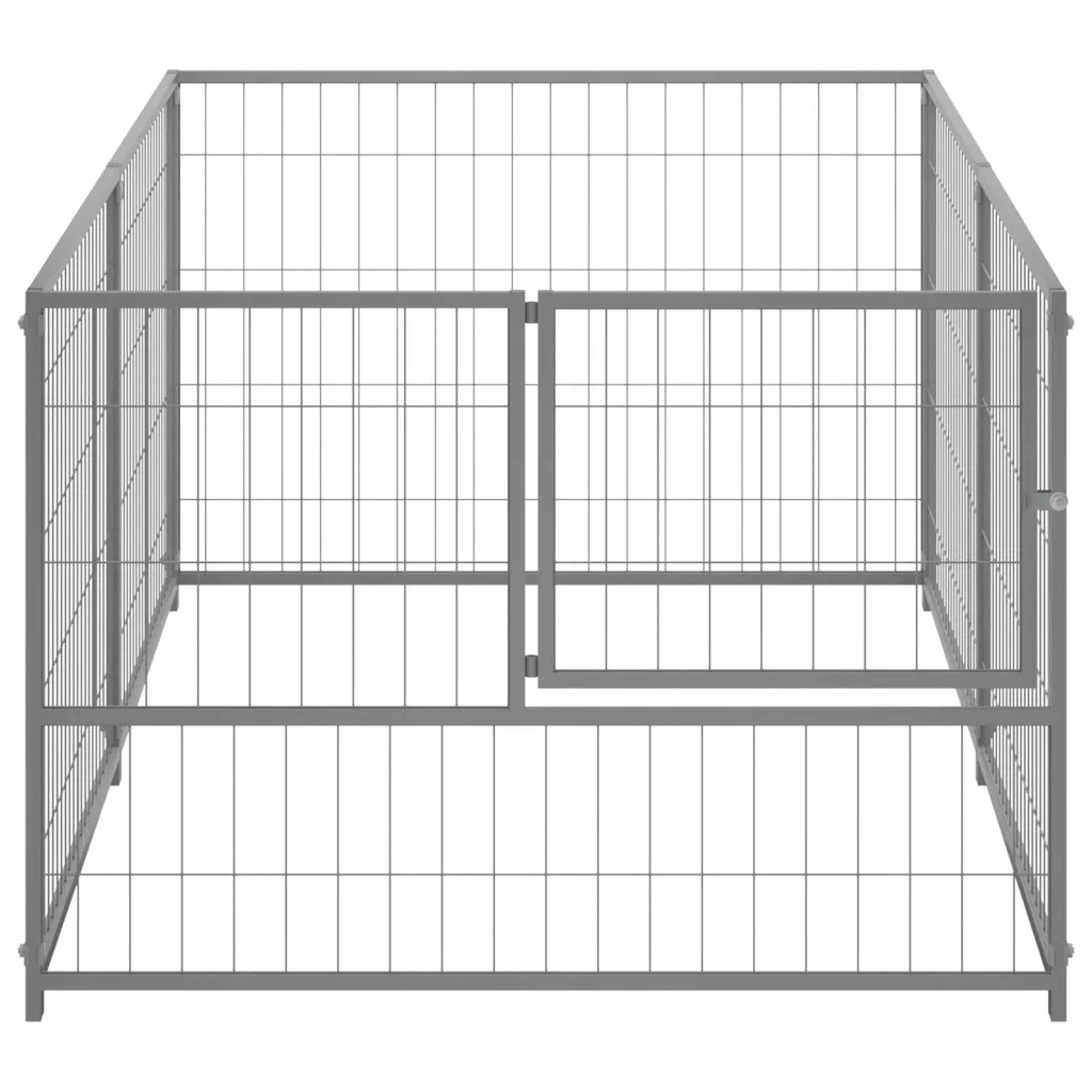 Levně Kotec pro psa, stříbrná, 200x100x70 cm, ocelová