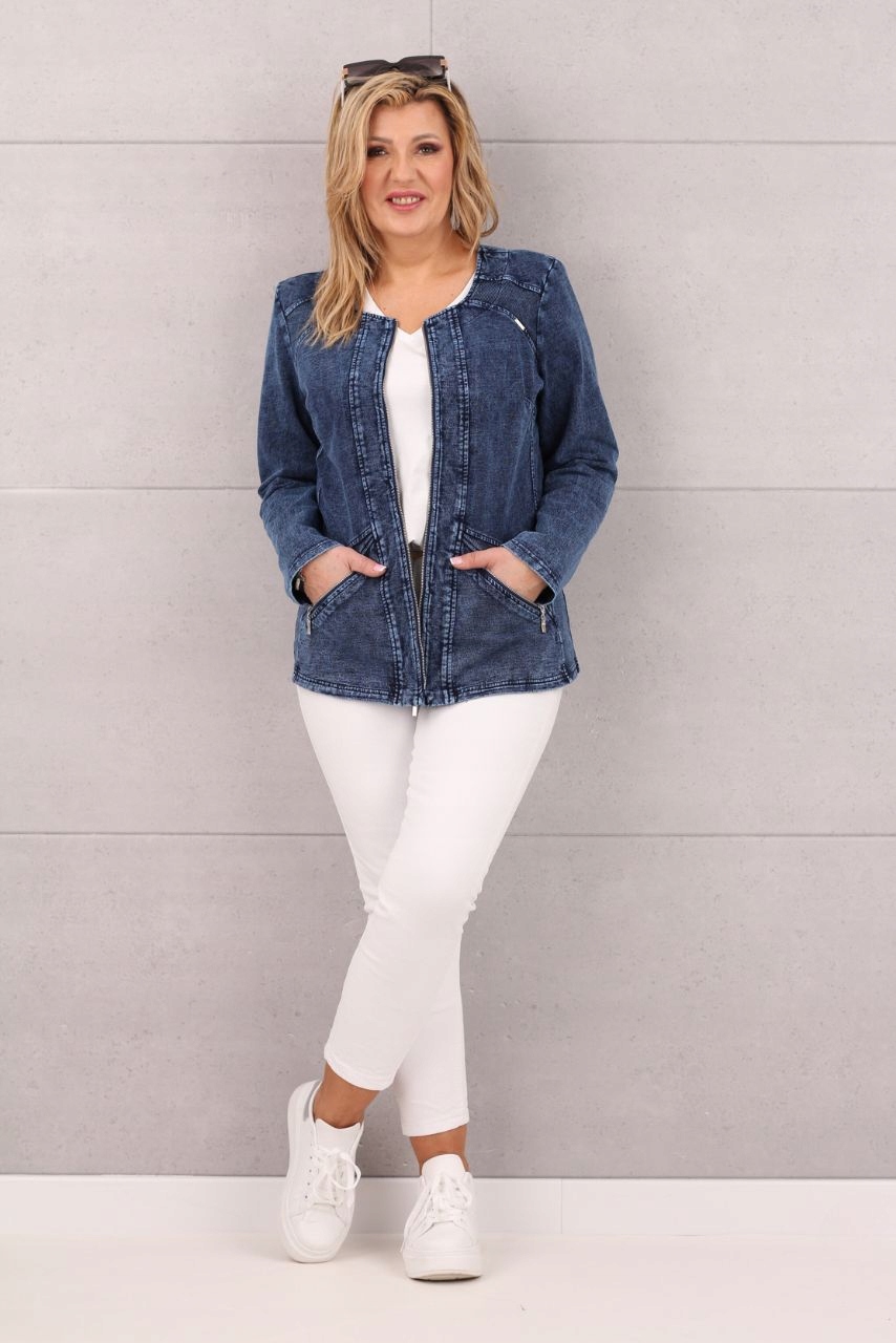 KURTKA BAWEŁNIANA RAMONESKA DUŻE ROZMIARY PRZEJŚCIOWA NARZUTKA OVERSIZE Marka FEMIMODA