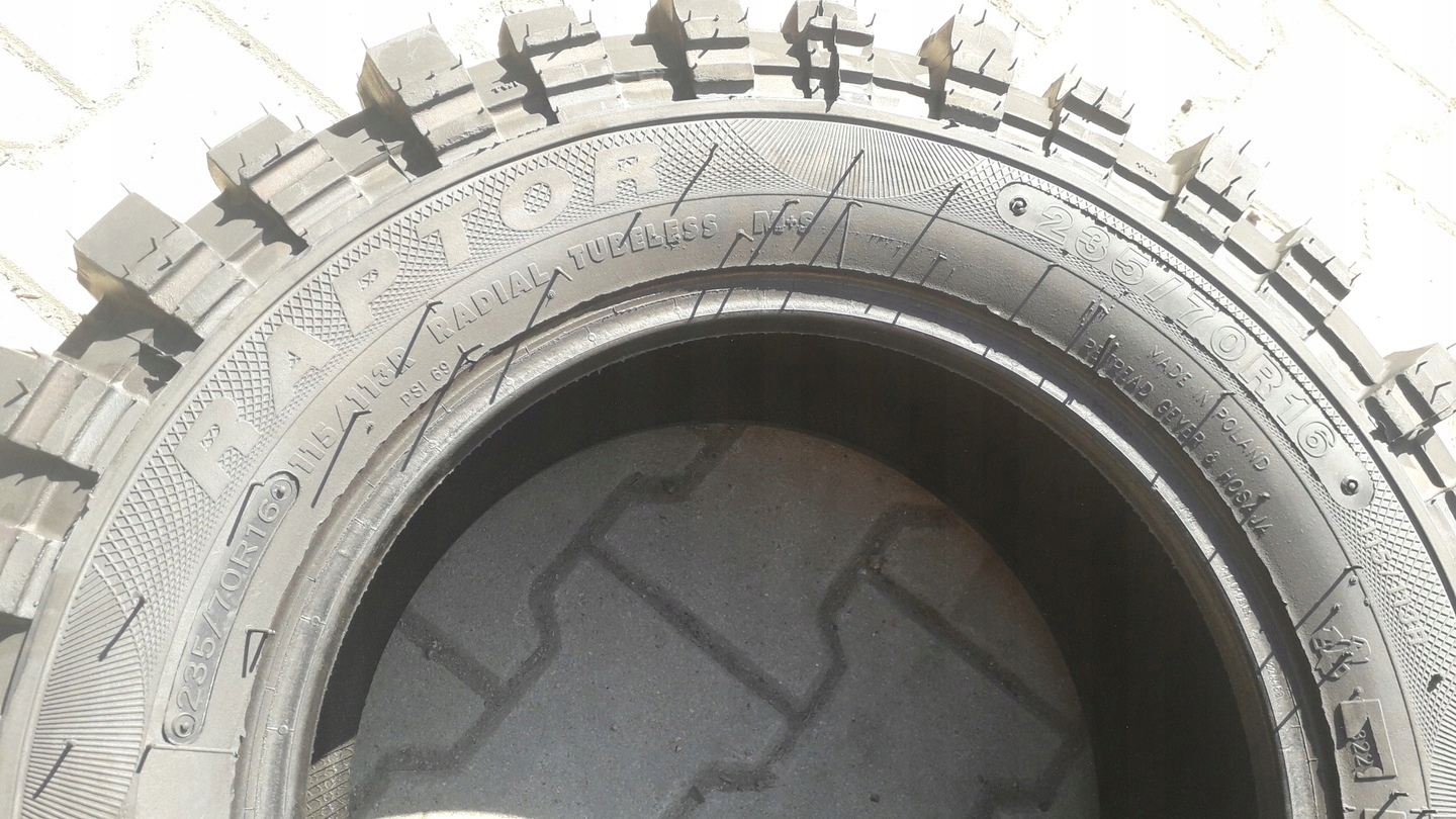 4x OPONY 235/70R16 RAPTOR GEPARD KOMPLET M+S MT Średnica 16