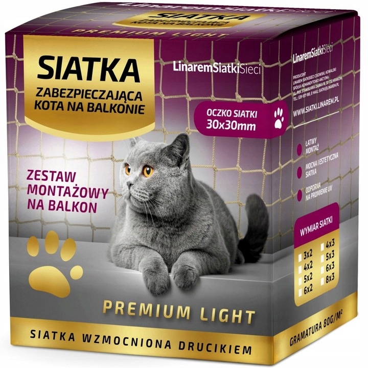 Levně Set Síťka Na Balkon 6x2 Pro Kočky Vyztužená Drátkem Bez Vrtání