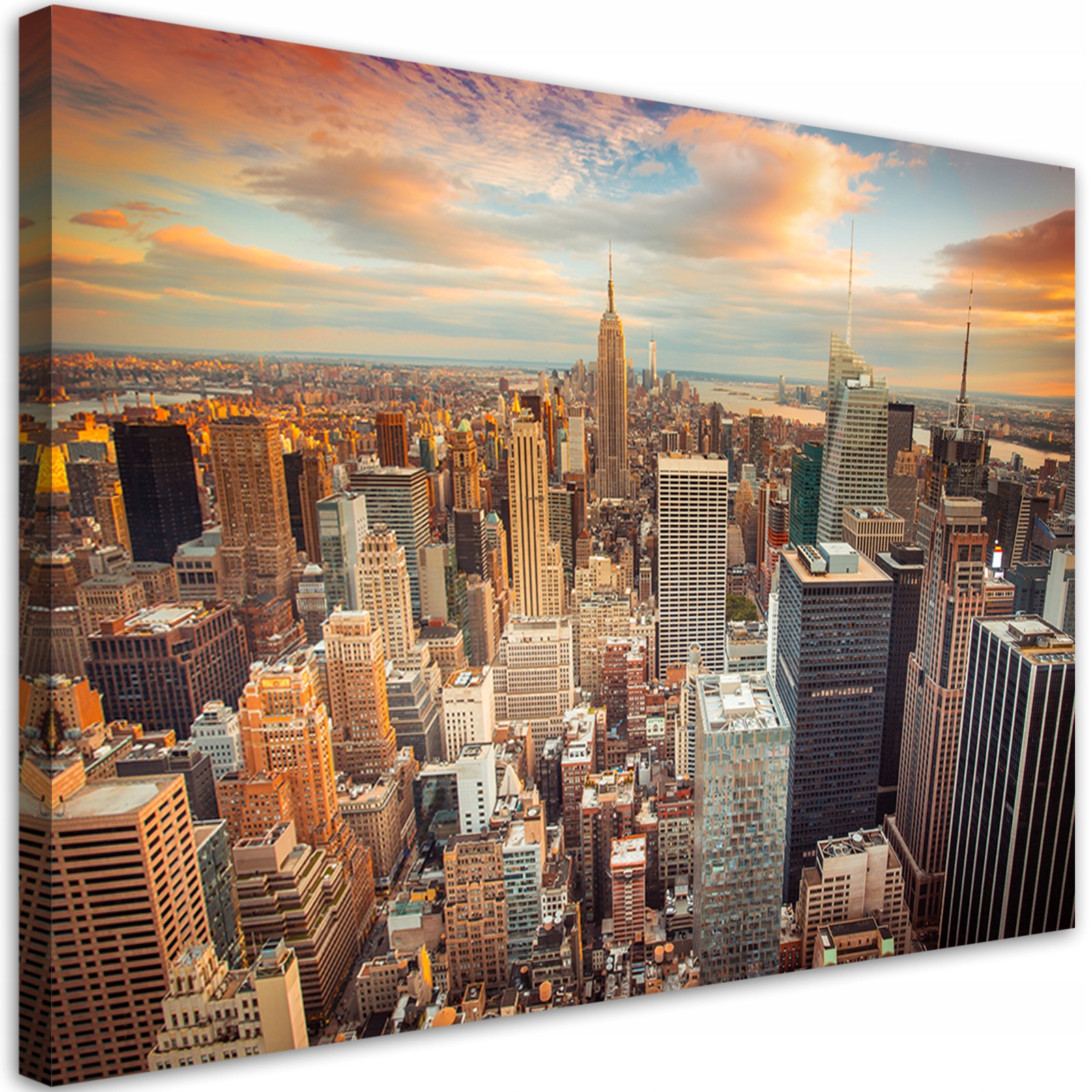 Obraz na plátne, Západ slnka nad New Yorkom 90x60