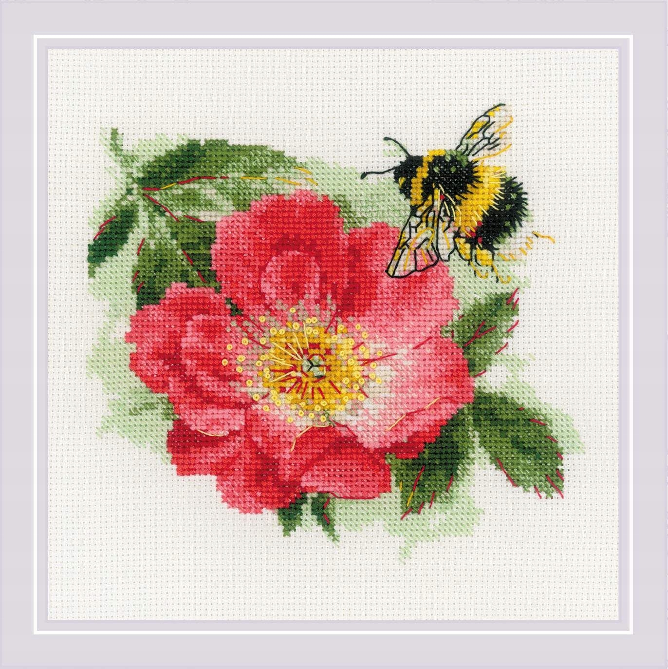 Riolis 2210 Kožešinový čmelák, zvířata, křížková výšivka 15x15 cm
