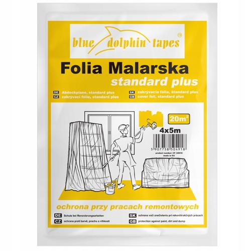 

Folia malarska ochronna 4x5m 20m2 standard plus XL