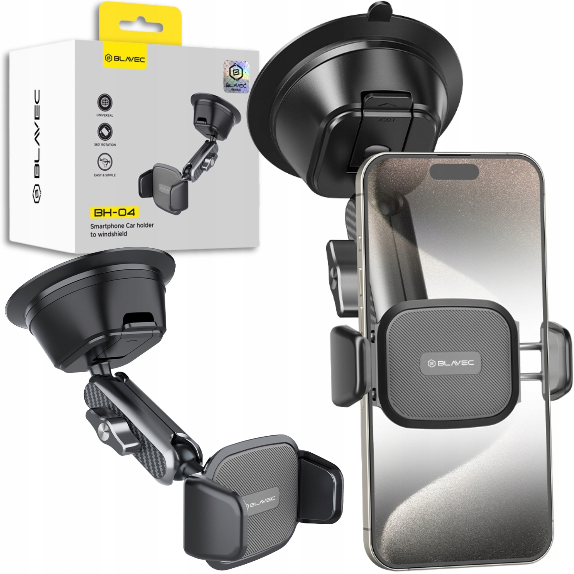 Uchwyt Do Samochodu Na Telefon Szybę Deskę Kokpit Aluminiowy Holder Mocny