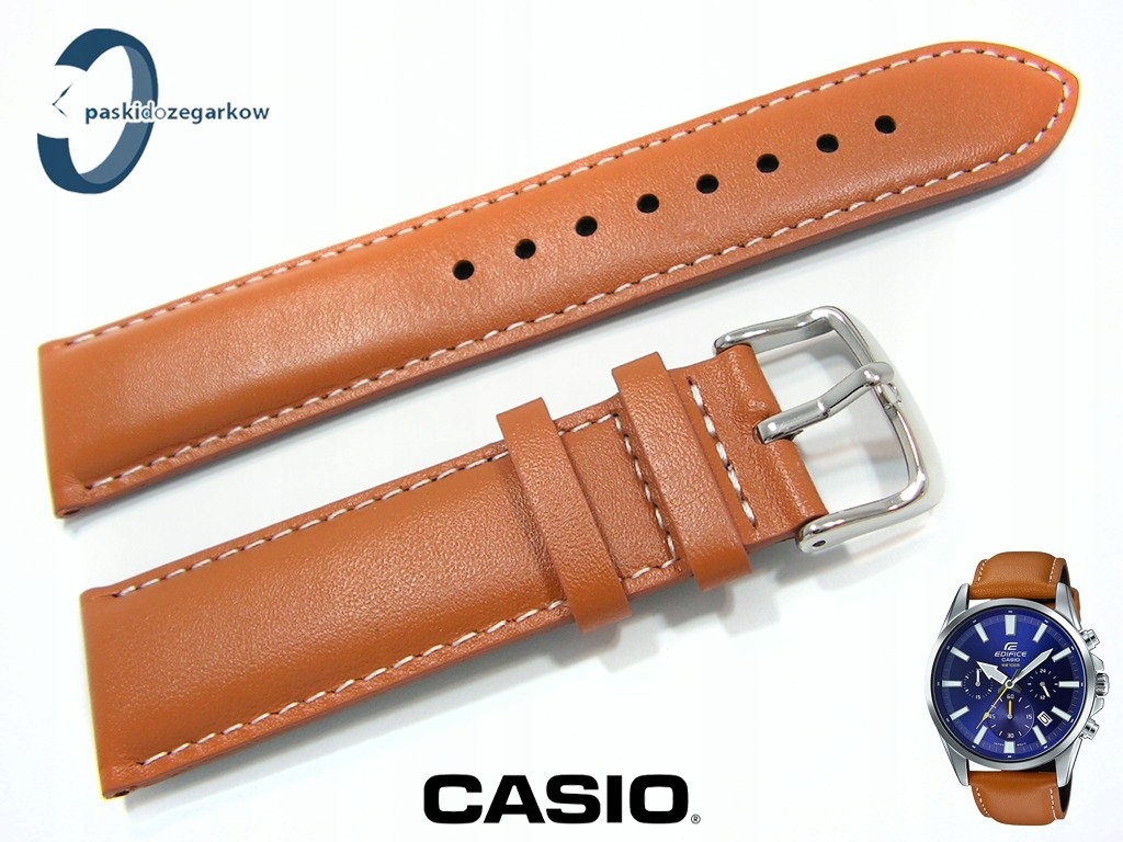 Řemínek na hodinky Casio 22 mm EFV-510L-2AV EFV-510 hnědý, originální