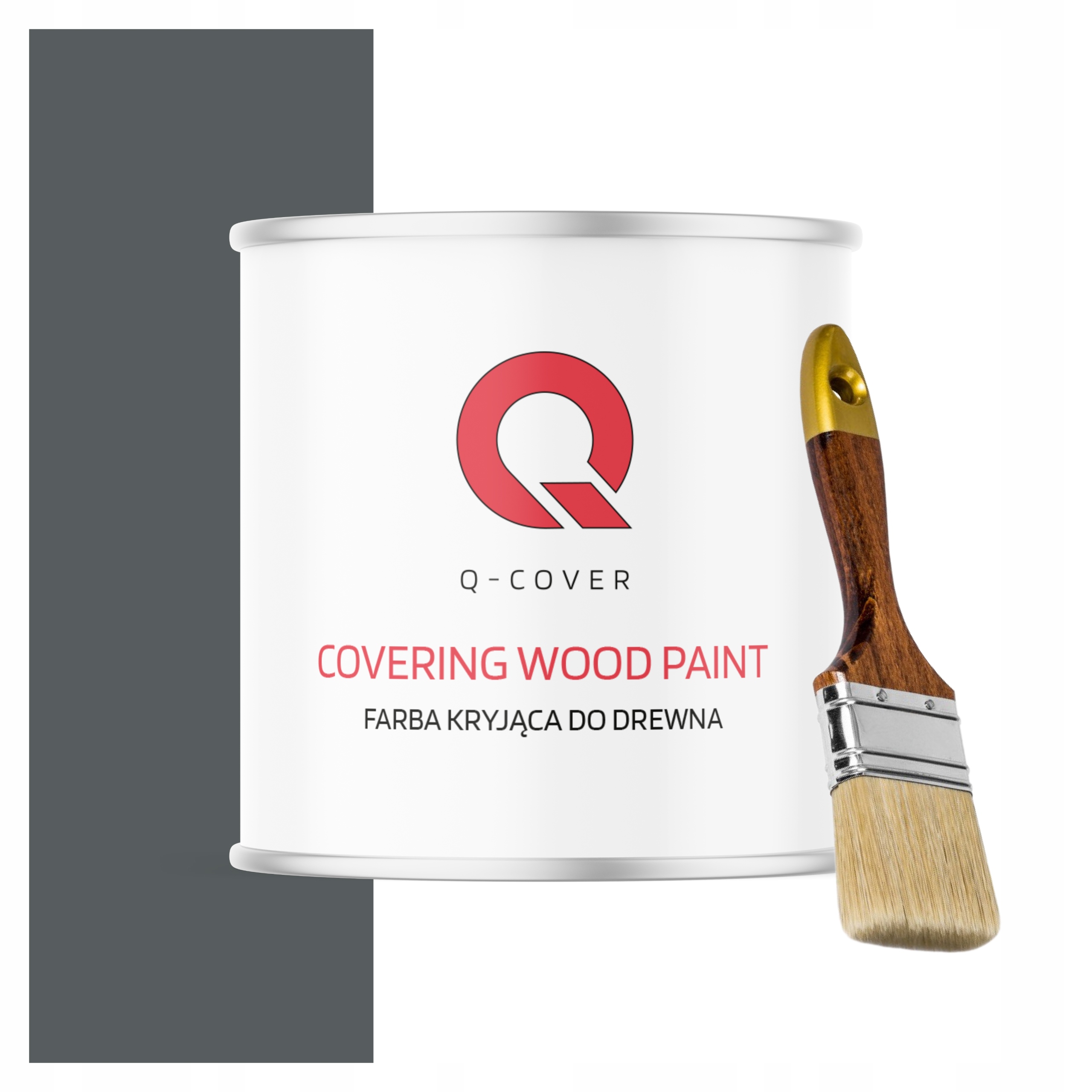 Krycí Barva na renovované dřevo 2.5L Polomatná Barva Šedá Bazaltová Štětec