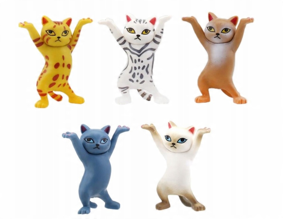 

Figurki Toppery Na Tort Tańczące Koty 5 Sztuk