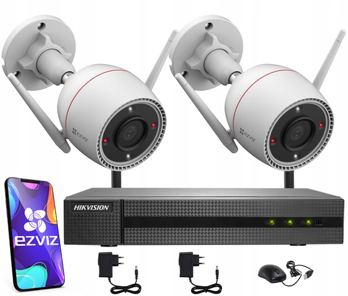 Sada na monitorovanie WiFi do domu s 2 kamerami 4Mpx Odstrašenie Záznamník