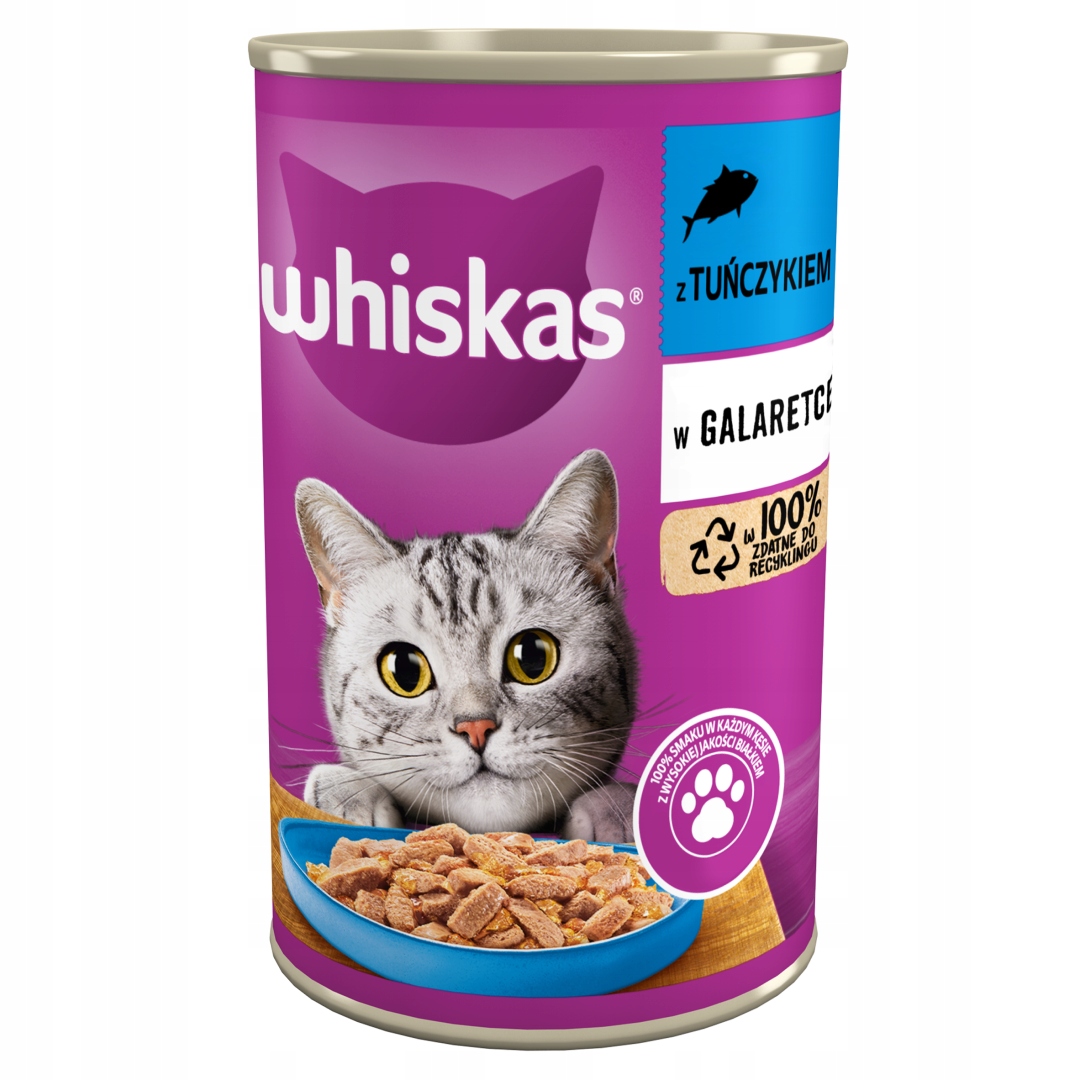 Levně Whiskas Adult s tuňákem v želé mokré krmivo pro kočky konzerva 24x400g