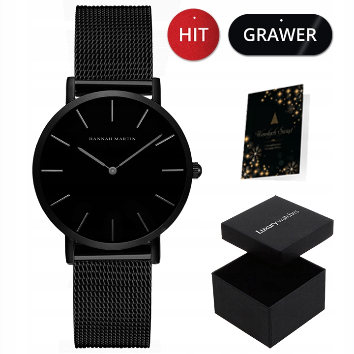 

Zegarek Damski Na Bransolecie Czarny Czarna Tarcza