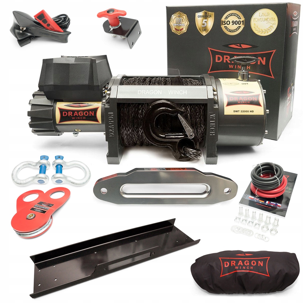 10T Naviják Dragon 24V Elektrický lanový Naviják syntetická lebiodka