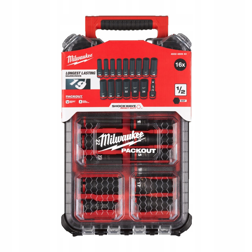 Milwaukee Sada Úderových Nástavcov 1/2 Packout