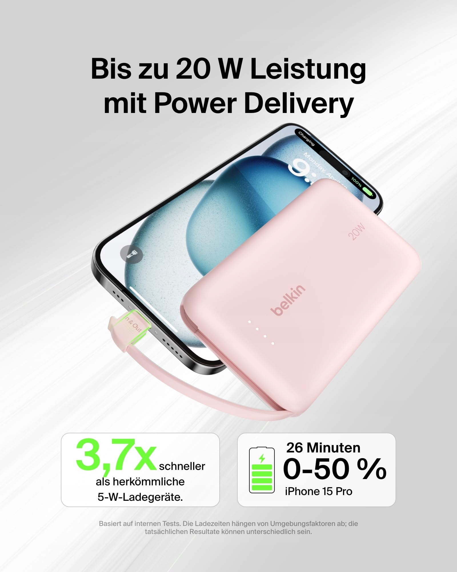 BELKIN BoostCharge Powerbank 10000mAh USB-C PD 20W iPhone iPad Galaxy — miniatura 3