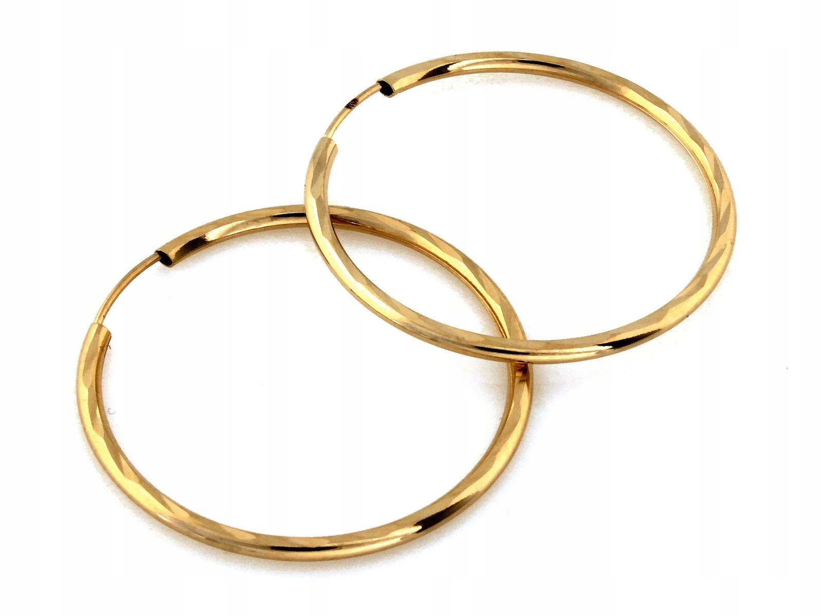 Zlaté náušnice pro ženu 585 kruhy klasické 1,37g moderní vzor pro maminku 14k