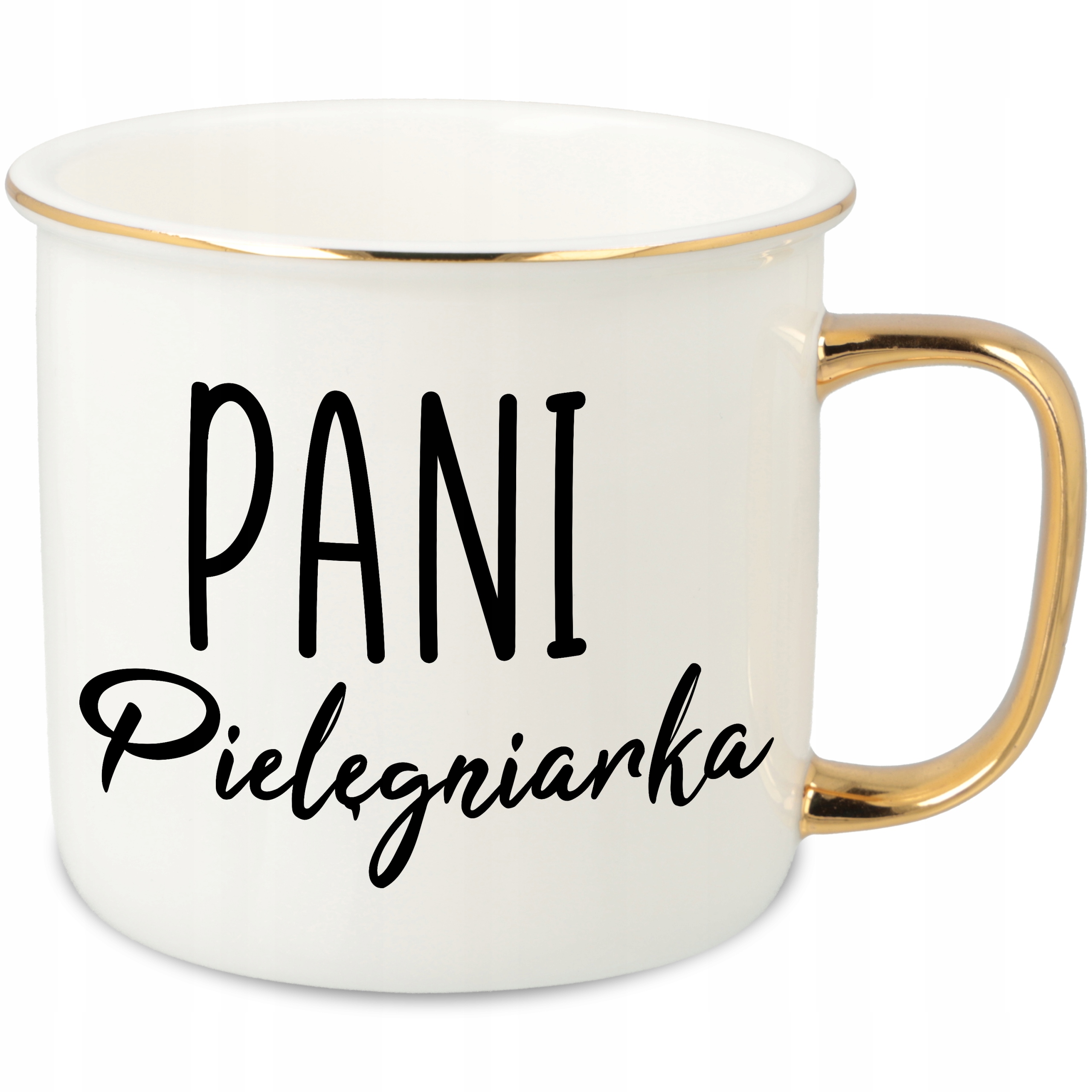 Hrnek Ucho Forma Zlatý Porcelánový Retro Dárek Pro Paní Zdravotní Sestra Wz