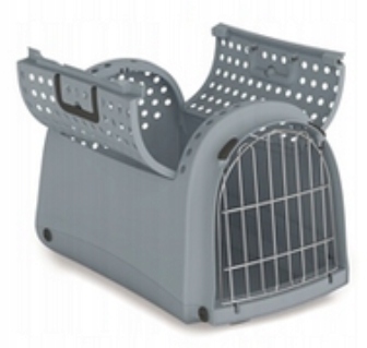 Přepravka pro psa/kočku Linus Cabrio šedá 50x32x34,5 cm