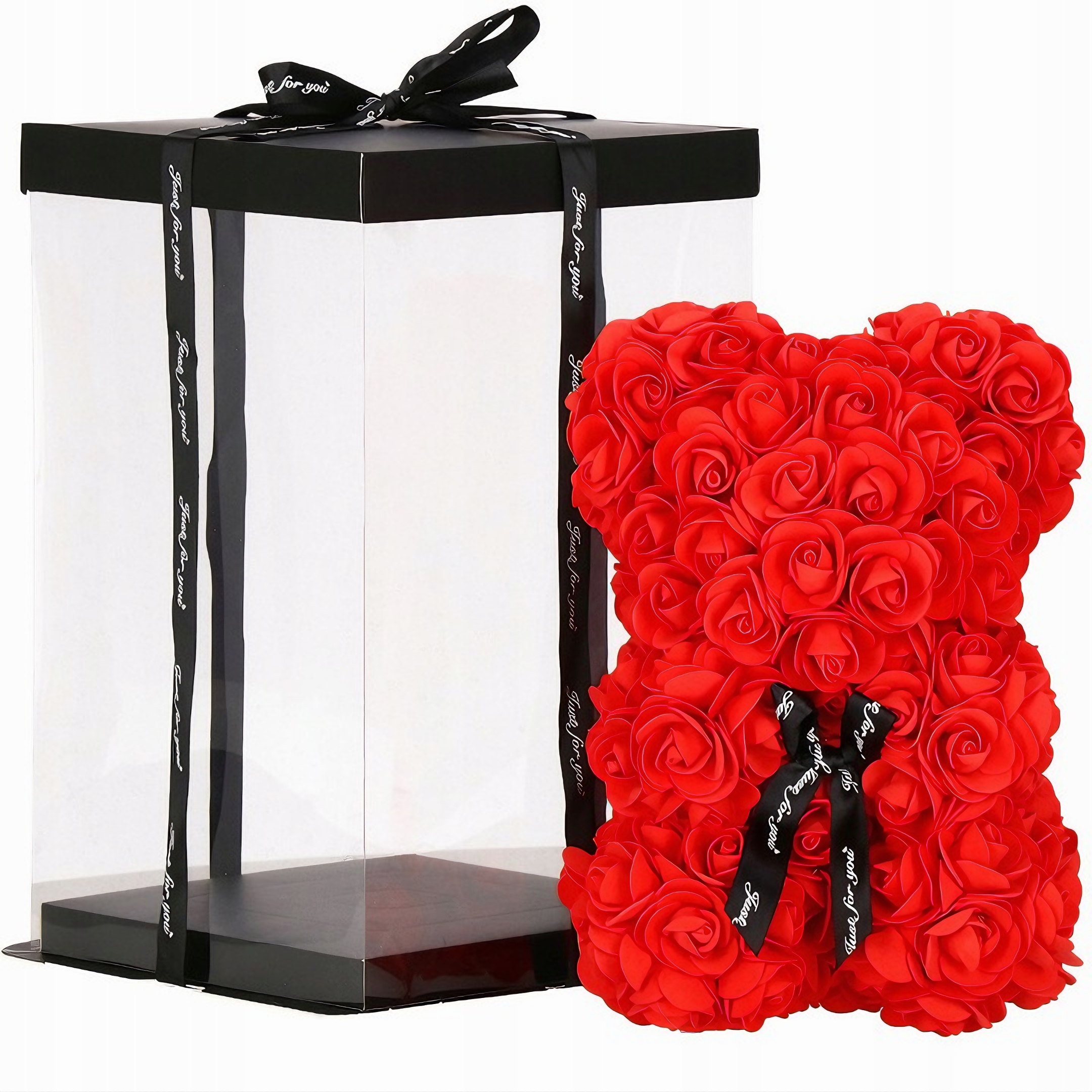Rose Bear Vonný Medvídek Z Okvětních Lístků Růží Voňavý 25 cm Dárek Krabička