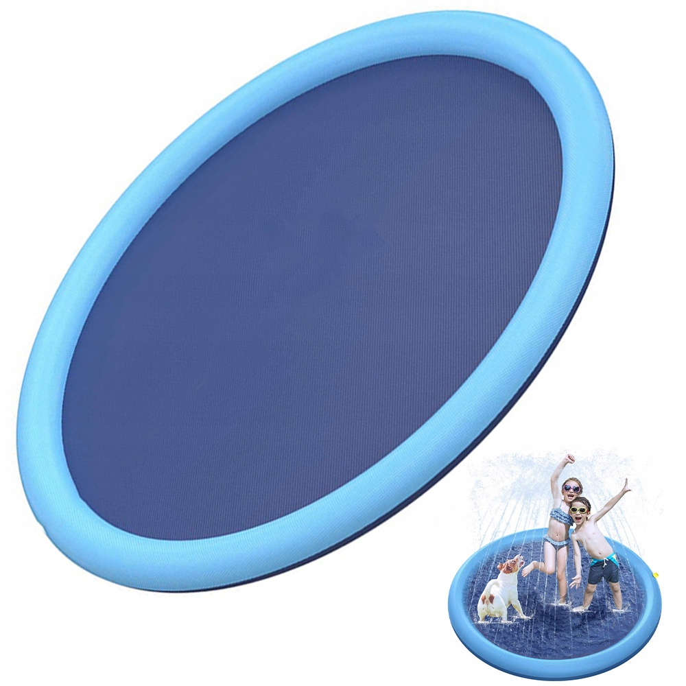 Vodní Chladící Podložka Pro Psa S Postřikovačem Modrá 150 cm