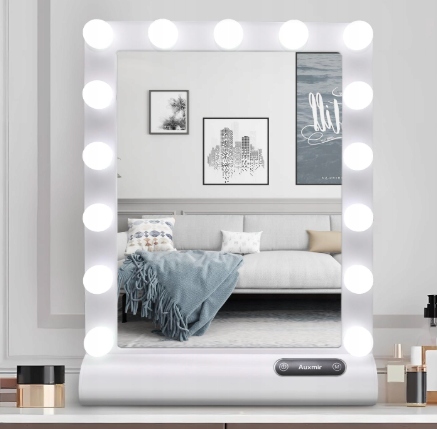 Led Kosmetické Zrcátko 15 Diod, 3 Dotykové Barvy