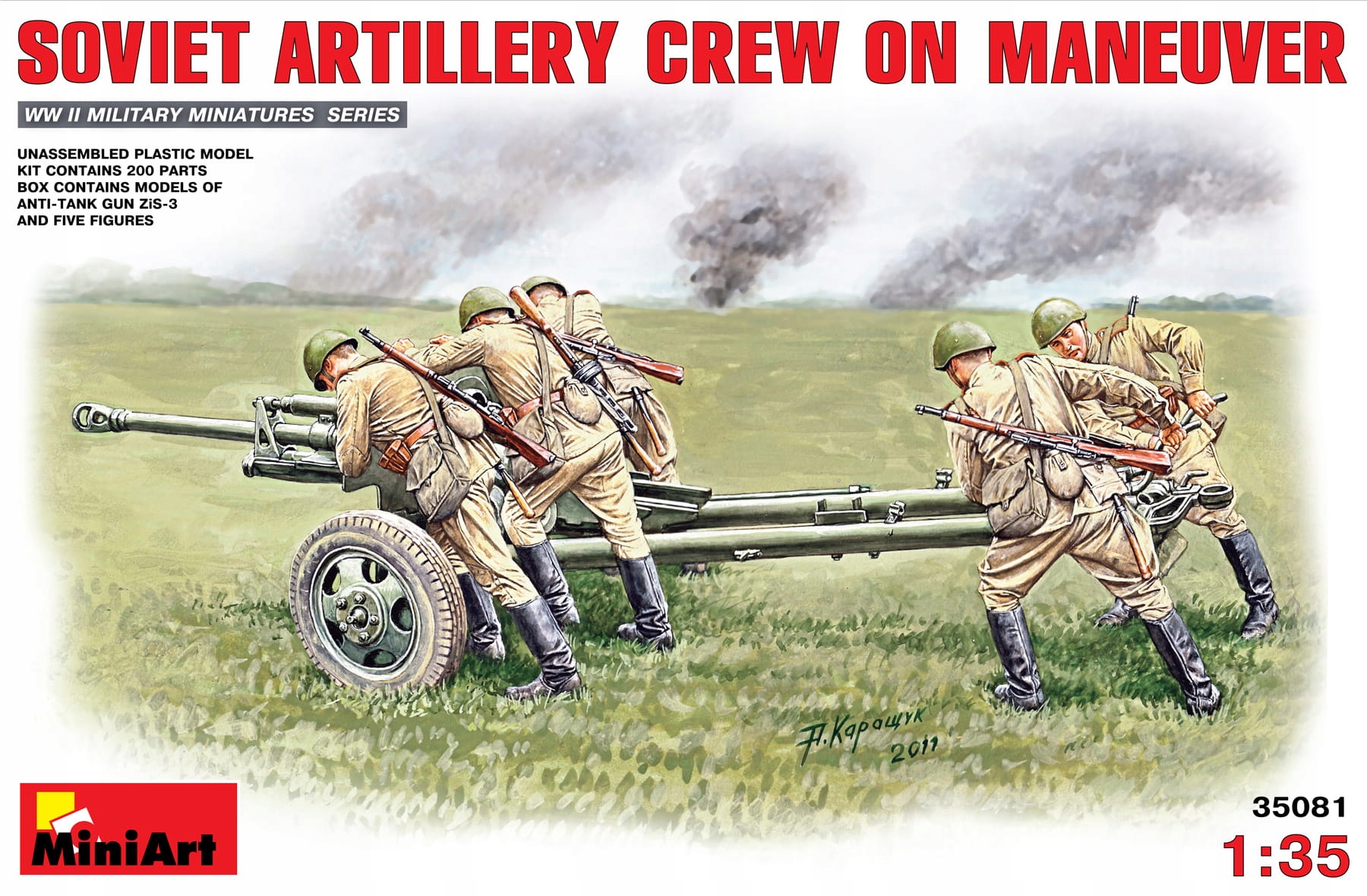 Sovětská dělostřelecká posádka na manévru 1:35 MiniArt 35081