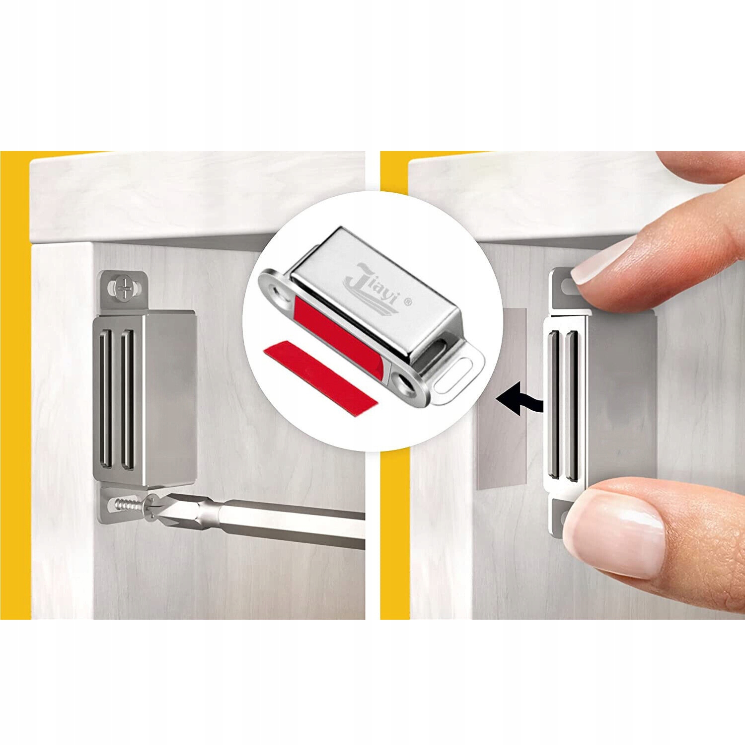 ZATRZASK MAGNETYCZNY, MAGNES DO MEBLI SZAFEK MAGNETYCZNY ZATRZASKI DO DRZWI Marka bez marki