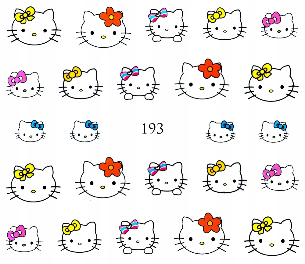 

Naklejki wodne na paznokcie Hello Kitty 775