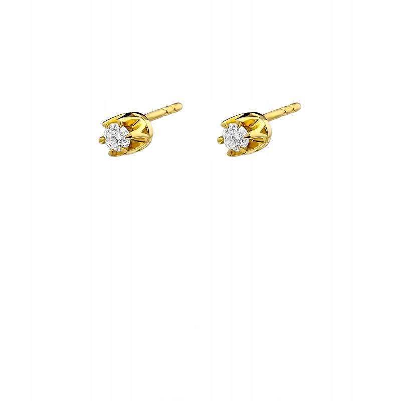 

Złote kolczyki z brylantami 0,16 ct sztyfty wkręty