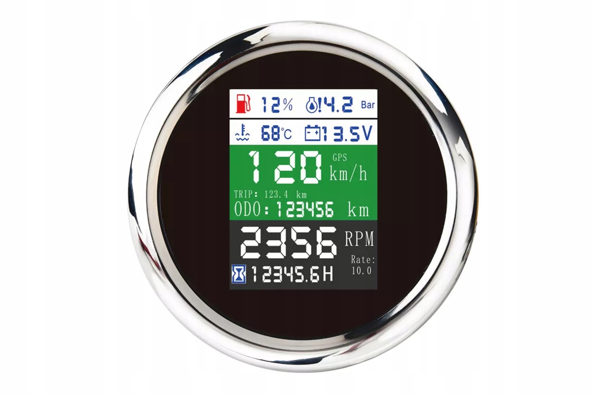 WIELOFUNKCYJNY ZEGAR DEPO 85MM VOLT OLEJ OBROTOMIERZ MOTOGODZINY PRĘDKOŚCIO