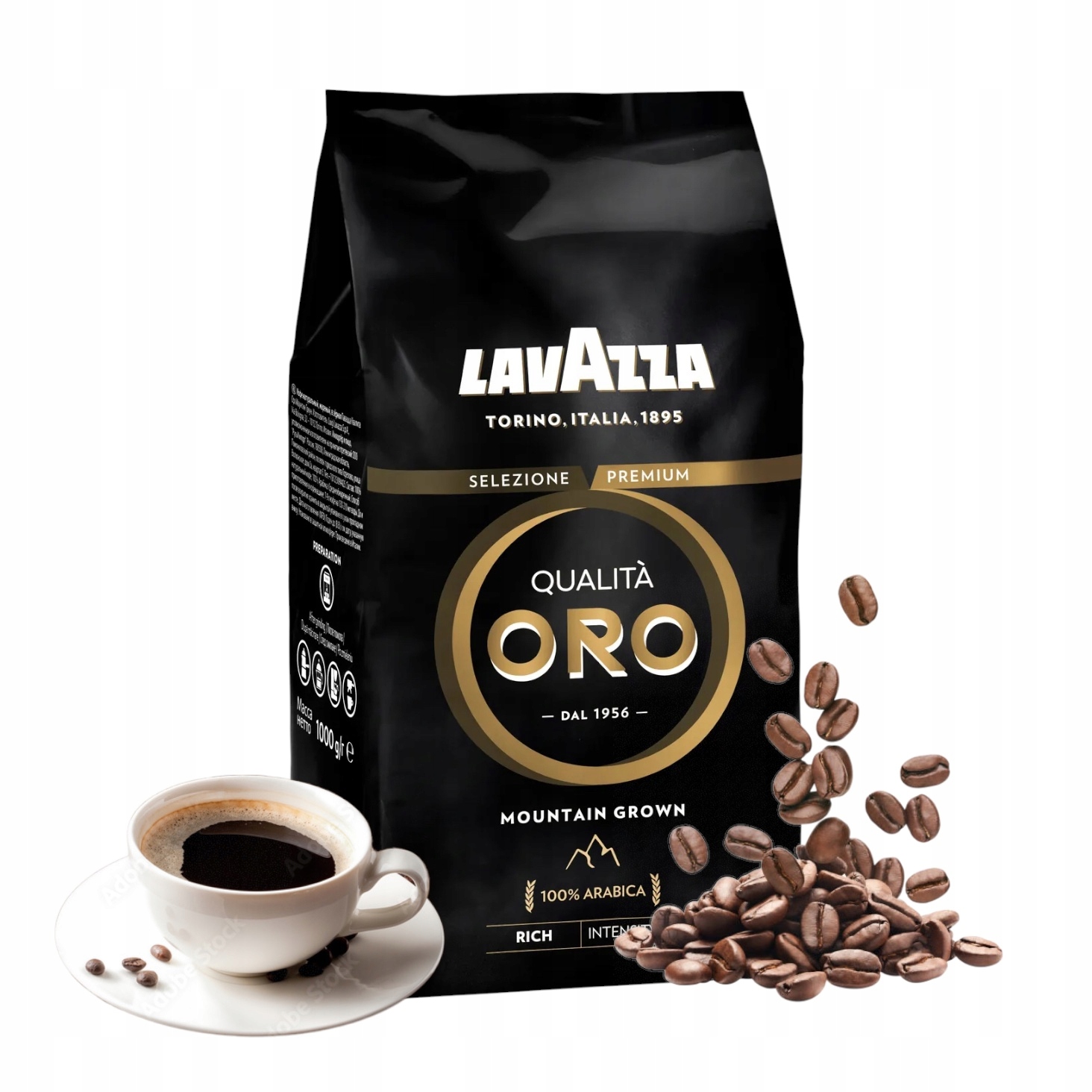 Levně Lavazza Qualita Oro Mountain Grown zrnková káva Arabica 1000 g (1 kg)