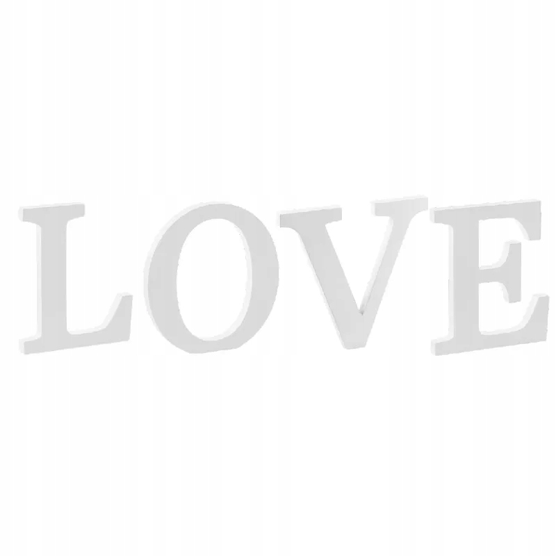 Duży napis LOVE biały drewniany walentynki miłość