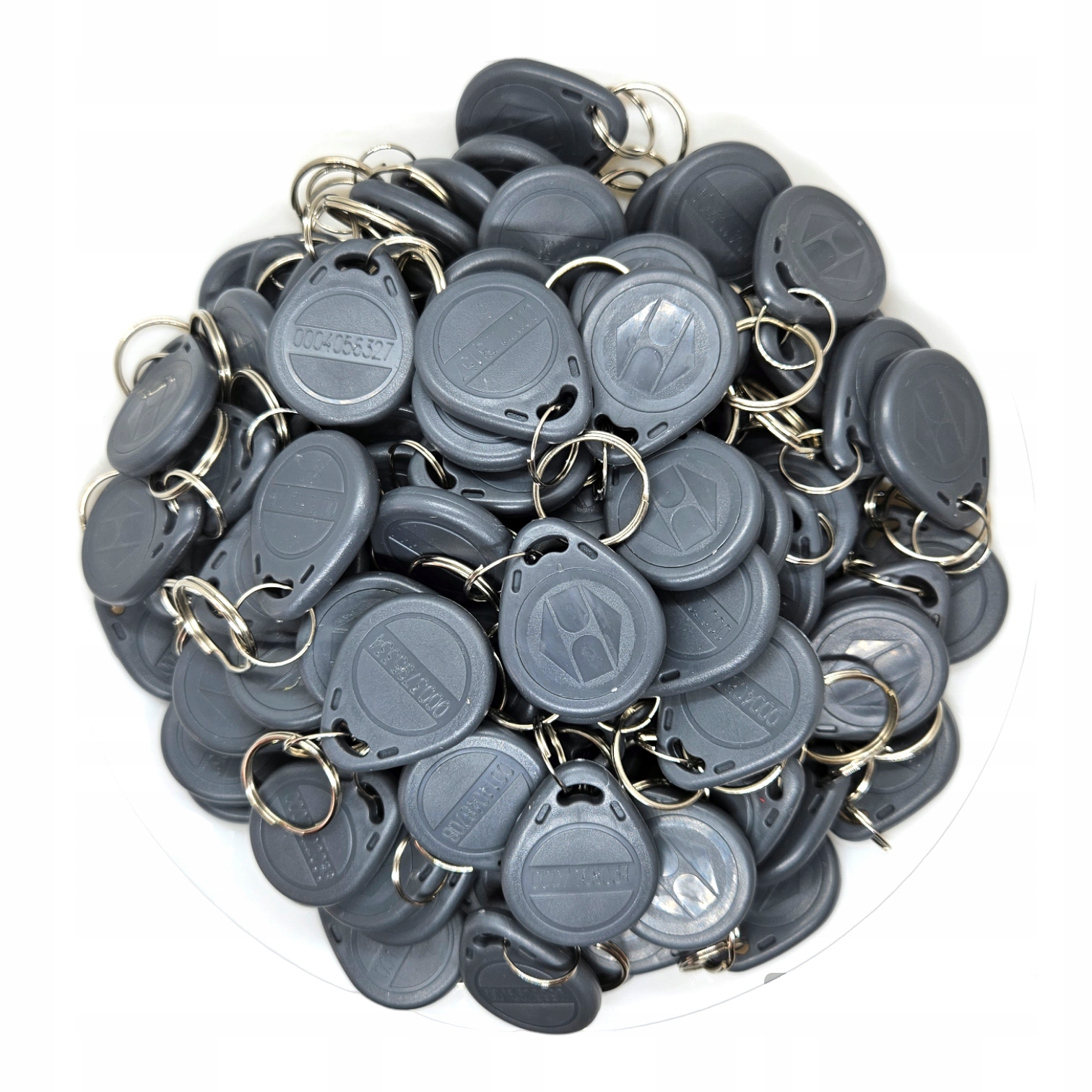 100 SZT. BRELOK BRELOCZEK RFID UNIQUE 125 kHz EM4100 SZARY ZAWIESZKA