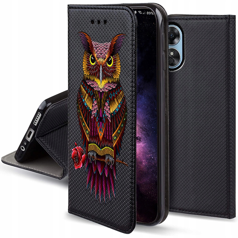 

Etui Magnet Sowa Case do Oppo A17 Szkło