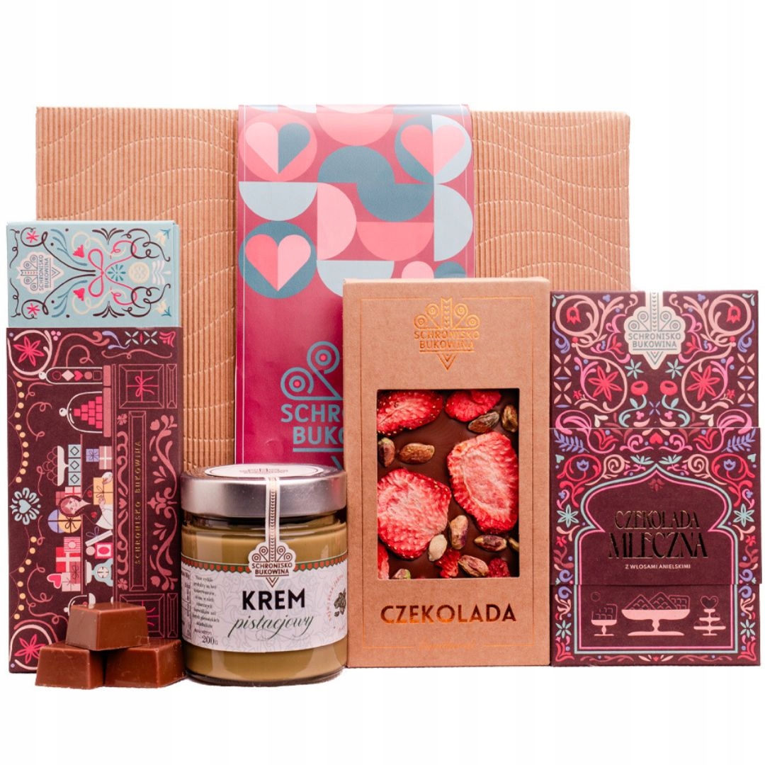 Levně Box sada dárek ke Dni žen pistácie pralinky Schronisko Bukowina