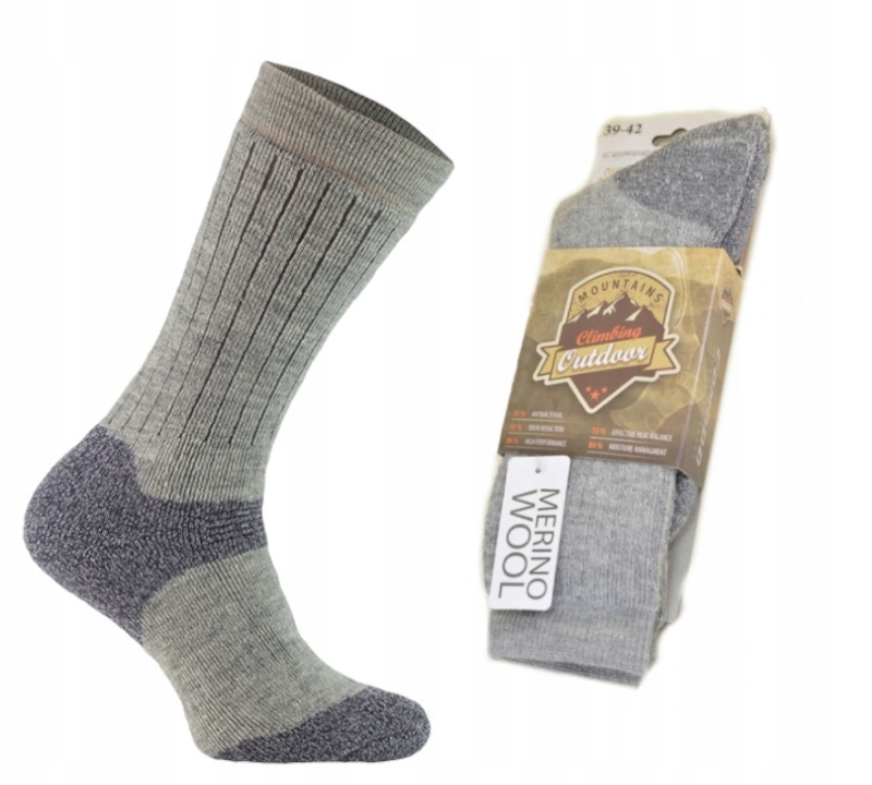 

Skarpety Trekking TR9 Wełna Merino grube 43-46 pp