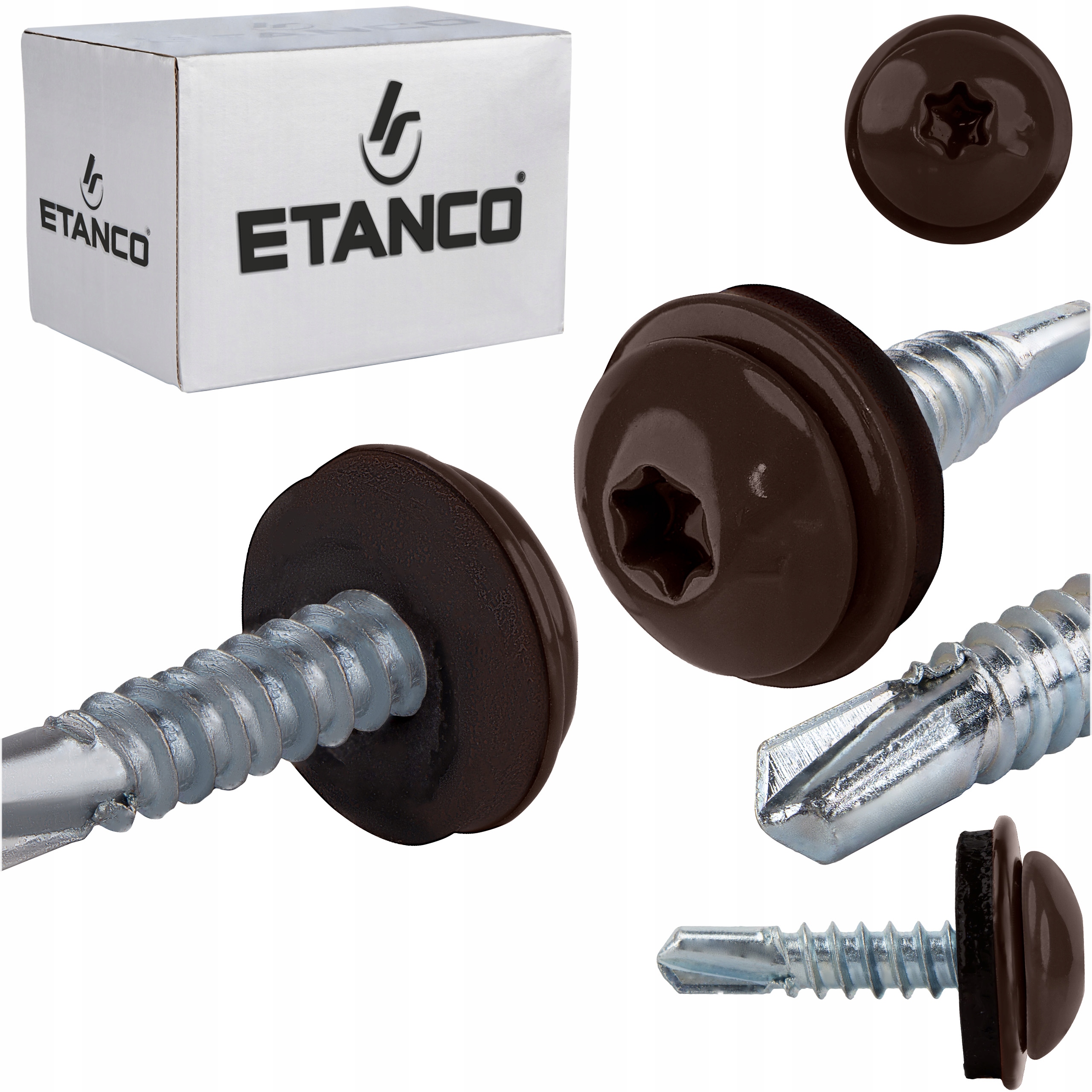 Wkręty do metalu Torx 3mm 4,8x22 mm Ral 8017 250 szt. Etanco GT3 Ph Z14