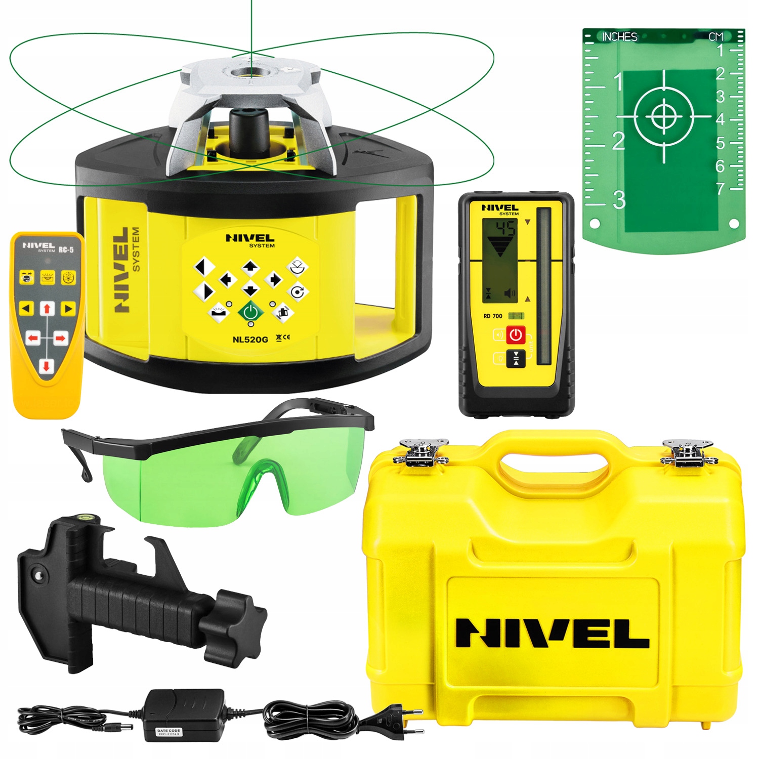 NIWELATOR LASEROWY OBROTOWY ZIELONY NIVEL SYSTEM NL520G DIGITAL