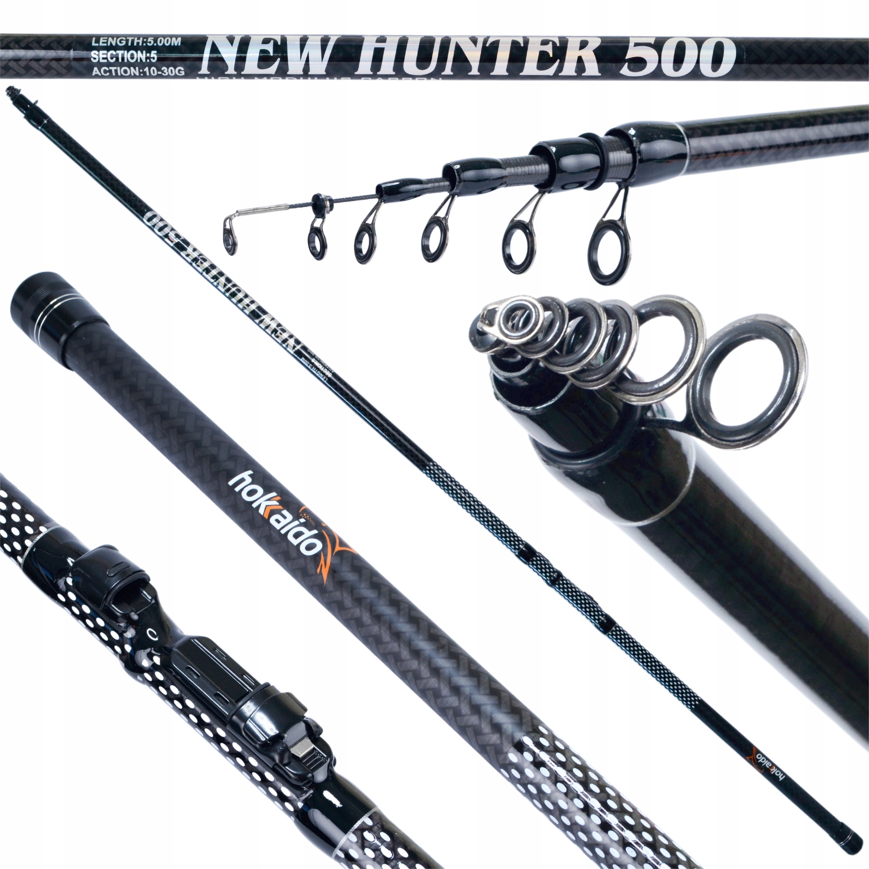 WĘDKA HOKKAIDO NEW HUNTER 5M HIGH MODULUS CARBON 10-30g 250g