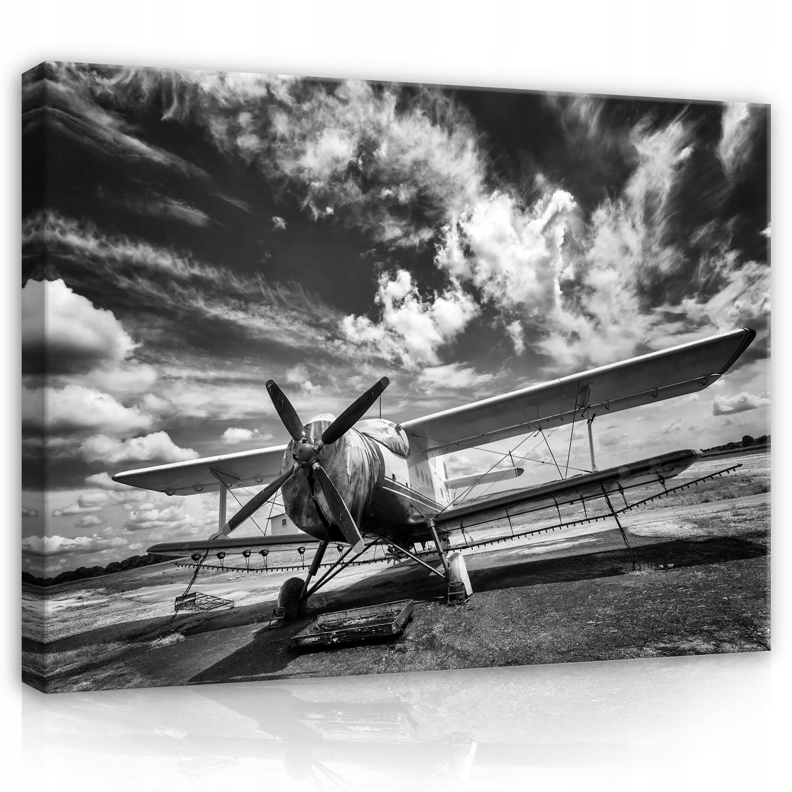 Obraz 100x75 Dvouplošník letadlo retro mraky letectví doprava