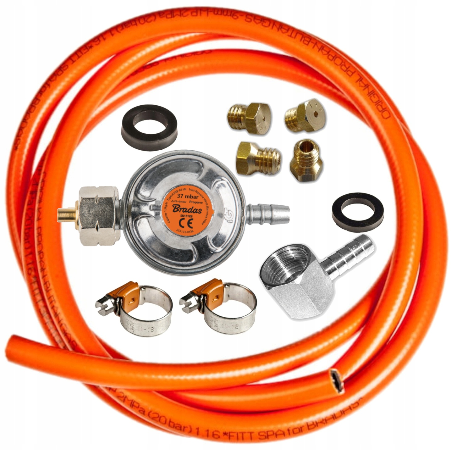 

Wąż+reduktor Gazowy Butli+złącze+dysze Kuchenki 2m