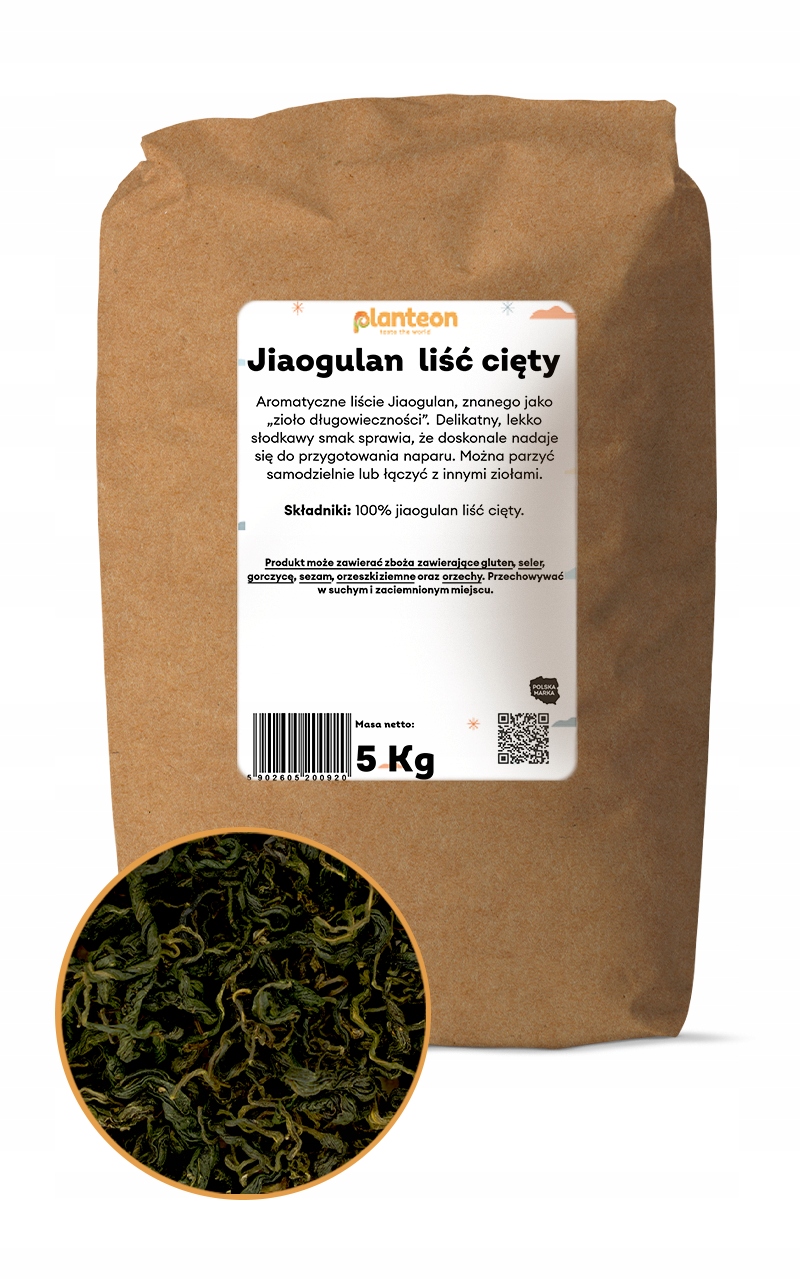 Jiaogulan liść cięty 5kg na napar herbata ziołowa bez chemii